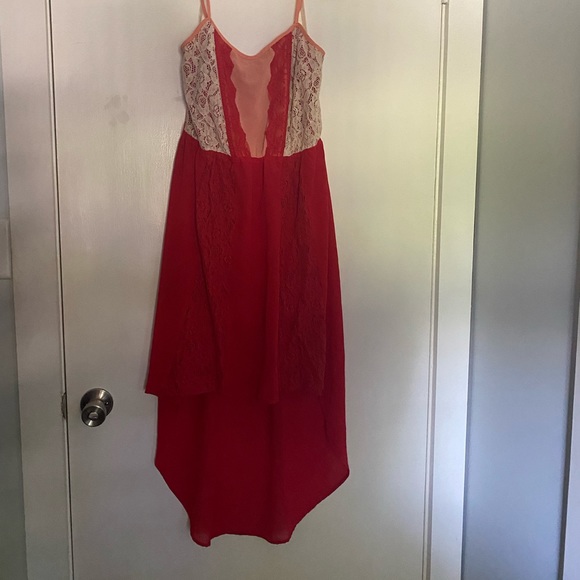 Red lacy semi formal sun dress - Picture 6 of 6